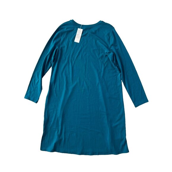 Eileen Fisher Stretch Jersey Knit Crew Neck Dress in Jewel ( L ) - Picture 2 of 3